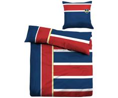 TOM TAILOR 0009507 Flanell Bettwäsche Garnitur mit Kopfkissenbezug (Baumwolle) 1x 155x200 cm + 1x 80x80 cm, indigoblau