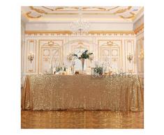 Poise3EHome Rechteckige Pailletten-Tischdecke für Party, Kuchen, Dessert, Tisch, Ausstellungen, Veranstaltungen 60×120 hellgoldfarben