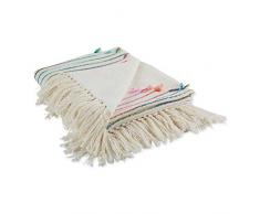 DII Rustikaler Baumwoll-Überwurf mit Fransen für Stuhl Diamond Cut 50x60 merhfarbig