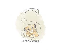 Disney Wandbild von Komar | S like Simba | Kinderzimmer, Babyzimmer, Dekoration, Kunstdruck | Größe 40x50cm (Breite x Höhe) | ohne Rahmen | WB051-40x50