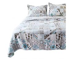 KASENTEX Bettwäsche-Set mit exquisitem bedrucktem Patchwork-Muster, Mikrofaser weiche Bettwäsche mit Sham(s) Country Rustic Twin + 1 Sham (68x90+20x26 x1) Multi-Print