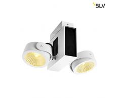 SLV TEC KALU CW, LED Indoor Wand-und Deckenaufbauleuchte, Double weiß/schwarz 60° 3000K Leuchte, Aluminium, 31 W
