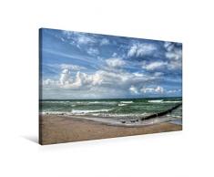 Calvendo Premium Textil-Leinwand 75 cm x 50 cm quer, Strand Zingst | Wandbild, Bild auf Keilrahmen, Fertigbild auf echter Leinwand, Leinwanddruck Menschen Menschen