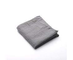 LinenMe 0717902 Badetuch, gewaschenes Leinen, Waffelmuster, 76,2 x 129,5 cm, Graphit