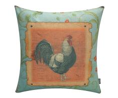TRENDIN Retro Style Huhn Hahn Farm House Home Decor Werfen Kissenbezug Jute Kissen Fall 45,7 x 45,7 cm, Baumwolle, PL023TR, 18X18