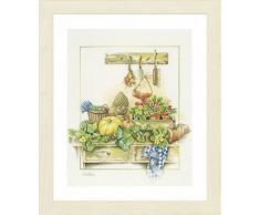 Lanarte Zählmusterpackung Garten Arbeitsbank Kreuzstichpackung, Baumwolle, Mehrfarbig, 48 x 56 x 0.3 cm