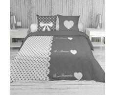 Soleil docre Juliette, Bettwäsche, Bettbezug, Baumwolle, Ecru, x cm, Baumwolle, grau, 140 x 200 cm