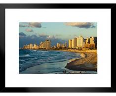 Poster Gießerei Tel Aviv Skyline aus Summit Park Israel Foto Kunstdruck von proframes 26x20 inches Matted Framed Poster