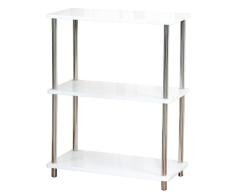 Kesper 24602 Wohnregal - 3 Ablagen, Hochglanz weiß, Maße: 60 x 30 x 76 cm