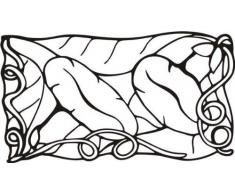 INDIGOS/Wandaufkleber-e182 hübsche Trompetenblume 96x53 cm- schwarz, Vinyl, 96 x 53 x 1 cm