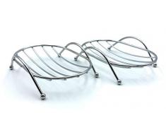 OFXDD Seifenschale aus Draht aus Edelstahl für Seife, Abflusshalter, Badezimmer, Küche, Zuhause, 2 Stück