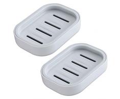 BOHO Seifenschale mit Abtropfgestell für Waschbecken und Bäder, hält Seife trocken und sauber Gray-Blue