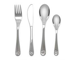 Glänzendes 4 teiliges Edelstahl Kinderbesteck Set Tiere