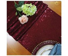 shinybeauty sequin-table-runner-12 X 183, Fuschia für Hochzeit party-tablecloth-banquet Abendessen Tisch Overlay