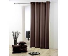 Douceur d‘Intérieur Essentiel Ösenschal, Kunststoff / Polyester, Braun, Keramik, braun, 140x2x260 cm