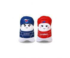 TAE-S Taekwondo-inspiriertes Handtuch, 100% Baumwolle, 2 Stück Handtuch, die Sich in eine Puppe verwandeln können – vielseitig einsetzbar, weich, saugfähig, leicht und schnell trocknend Blau und Rot