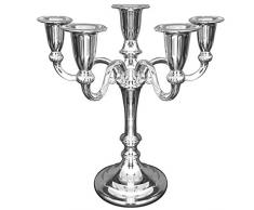 Silberkanne Kerzenhalter KerzenstÃ¤nder Kerzenleuchter Palma 5 armig H 26 cm rund Silber Plated versilbert in Premium Verarbeitung