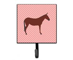 Caroline s Treasures Maulesel Pferd Esel Rosa kariert Wandhaken, Multicolor, S