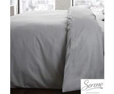 Serene Plain Dye Pflegeleichter Bettdeckenbezug, grau, Doppelbett