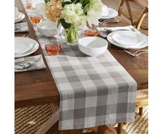 Elrene Home Fashions Farmhouse Living Buffalo Karo Tischdecke Tischläufer (1 Stück) 13 x 70 (Table Runner) Grau/Weiß