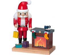 KWO Olbernhau NK Weihnachtsmann mit Kamin, Mehrfarbig, 21.5 cm