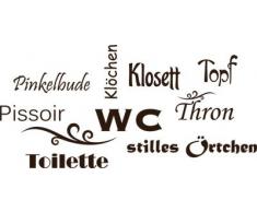 Graz Design 650160_50_080 Wandtattoo Deko fr Bad Sprche Wand Aufkleber fr Badezimmer Toilette WC stilles rtchen Dekoration 104x50cm Braun