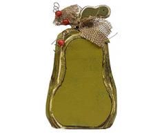 A & B Dekofigur, Blumen-Kürbis aus Holz und Zinn, 27,9 cm, Grün