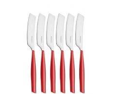 Bugatti GL3U-021F32/6 Glamour Streichmesser, SAN/Stahl, 16 x 20 x 3 cm, Rot, 6 Stück