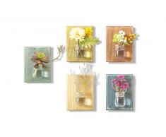 WOOD MEETS COLOR Moderne Wandvasen, Blumentopf Blumentopfhänger eine Reihe von fünf Boards (einschließlich Nägel und Seile, keine Blume) (Blau)