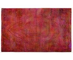 Solo Rugs Vibrance Handgeknüpfter Läufer One of a Kind, handgeknüpfter Teppich 4 0 x 6 3 rot