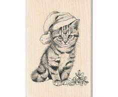 Unbekannt Inkadinkado Holzstempel Katze Weihnachtsstempel zum Dekorieren von Weihnachtskarten, 2,5 x 2,5 cm