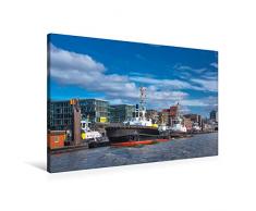 Premium Textil-Leinwand 90 x 60 cm Quer-Format Die Hafenschlepper | Wandbild, HD-Bild auf Keilrahmen, Fertigbild auf hochwertigem Vlies, Leinwanddruck von Gabriele Krug