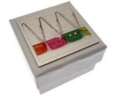 WHITE COTTON CARDS 5,5 x 5,5 cm, Neon Schultertasche Geschenke Tüten Mitgebsel Geschenk Box