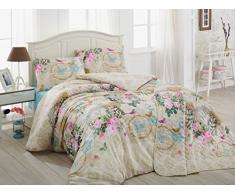 Eponj Home Steppdecke Einzelbett 140 x 200 cm Beige Brown Blue Pink