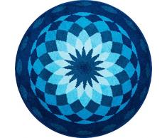 Grund Garten DER STILLE-Mandala runde ø 60 cm, blau Badteppich, Kunstfaser, 60 x 10 x 1,8 cm