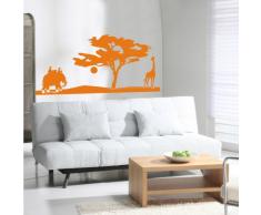 INDIGOS 4052166117012 Wandtattoo w554 Afrika / Steppe Elefant Giraffe Wandaufkleber 96 x 45 cm, orange