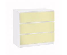 Apalis 91618 Möbelfolie für Ikea Malm Kommode Colour, gröÃe 3 mal, 20 x 80 cm, crème