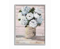 Stupell Industries Blumentopf grün blau rosa Maleraufdruck Mehrfarbig