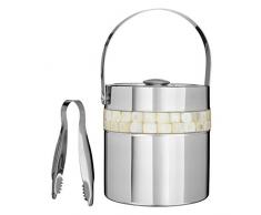 Premier Housewares Eiseimer mit Perlmutt Inlay Design, silber