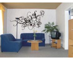 INDIGOS 4052166137577 Wandtattoo w632 eine sehr schöne Blume Wandaufkleber 120 x 68 cm, silber