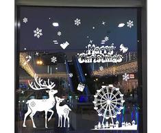 MIEIUK Weihnachtsglas-Paste für Fenster, Dekoration für Weihnachten, statische Elektrizität, Weihnachtsdekoration, Weihnachtsdekoration, Fensterpaste Stil 3