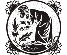 INDIGOS 4051095027904 Wandtattoo w261 Frau, Blume, Oma 120 x 114 cm, schwarz