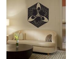 INDIGOS 4052166048002 Wandtattoo W280 Ornament, Vögel Wandaufkleber 80 x 70 cm, grün