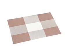 Kesper 77563 Platzset Kunststoffgeflecht, braun kariert