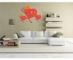 INDIGOS KAR-Wall-clm021-58 Wandtattoo fÃ¼rs Kinderzimmer clm021 - Lustige kleine Monster - Cute Heart - Wandaufkleber 58 x 45 cm