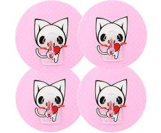 mumbi Handtuchhalter selbstklebend Handtuchhaken (ohne Bohren, Klebehaken) mit Motiv Katze (4-er Set)