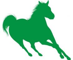 INDIGOS 4051095056027 Wandtattoo W617 Pferd 80 x 44 cm, Wandaufkleber in 3 Größen, grün