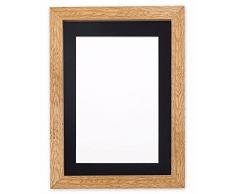 Montiert Breite Konfetti Holz Rahmen Range Fotorahmen | Bilderrahmen | Poster - m-wd-cnfeti-rnge-2-parent, Oak with Black Bespoke Mount, A1 for A2 Pictures