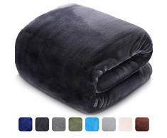 Freizeit Town Decke, Fleece, dunkelgrau, Queen