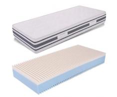 miasuite Matratze aus Memory-Schaum 80 x 190 hoch 25 cm mit Medizinprodukt Orthopädische und Beschichtung Bayscent, milbendicht, Matratze mit Platte aus Memory Foam 6 cm und Water Foam-18 cm